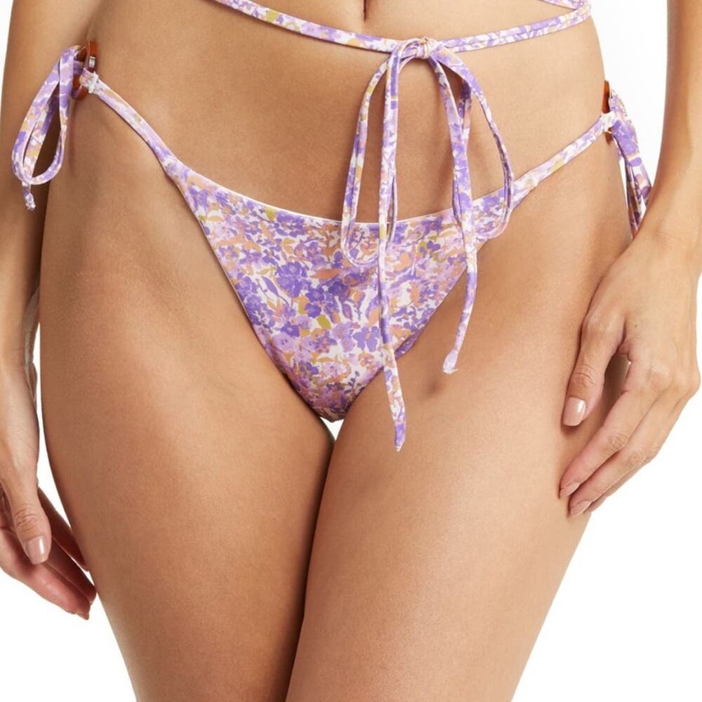 HOUSE OF CB Kos Blossom Floral Print REVERSIBLE Bikini Bottoms IVORY, Floral